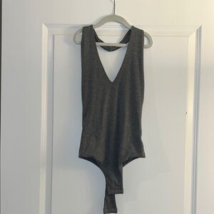 Grey V Nexk Bodysuit